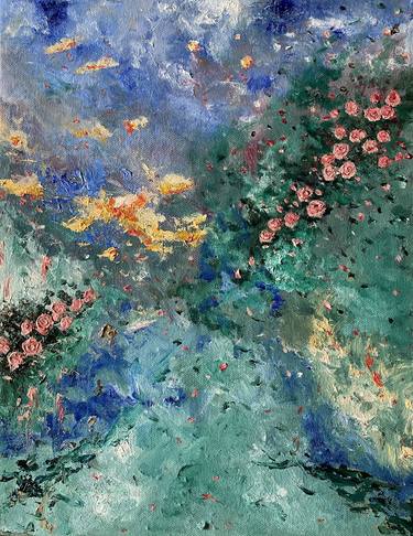 Original Abstract Expressionism Floral Painting by Greta Paliulyte