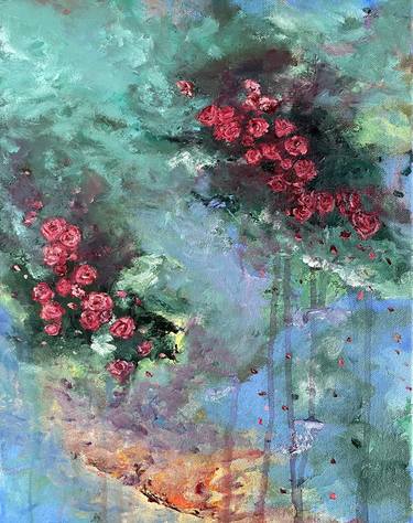 Original Abstract Floral Painting by Greta Paliulyte