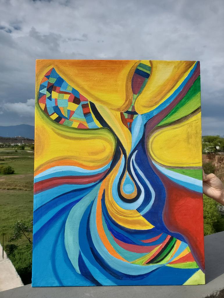 Original Abstract Expressionism Abstract Painting by Fatima Anwar