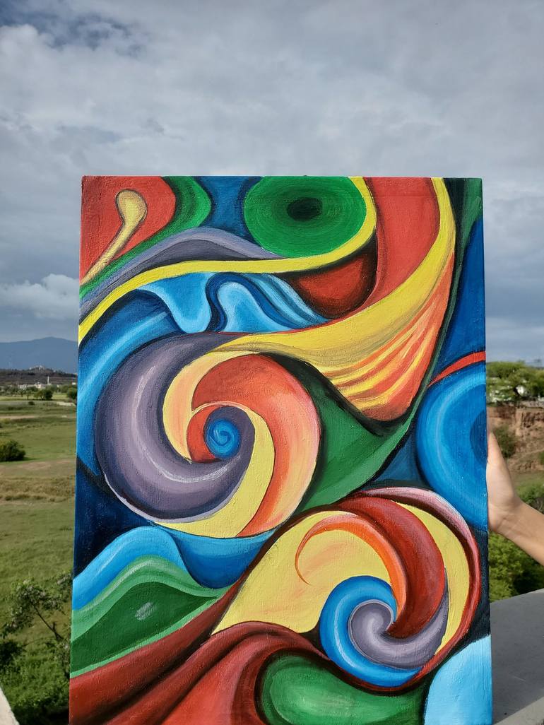 Original Abstract Expressionism Abstract Painting by Fatima Anwar