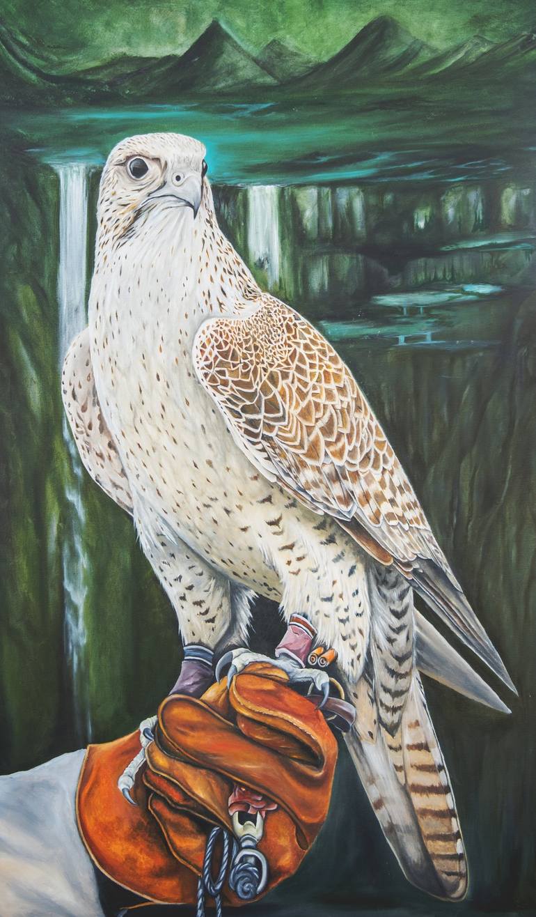 Falcon in sir Davinci background - Print
