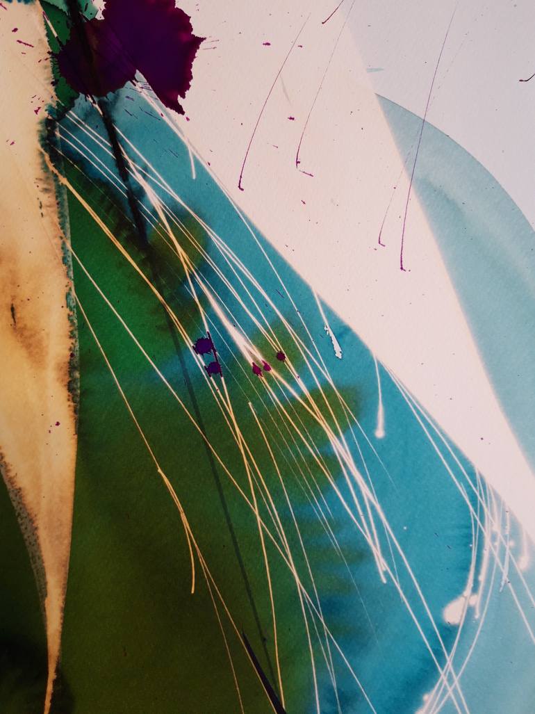 Original Abstract Floral Painting by Lola Abellan