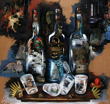 Original Figurative Food & Drink Paintings by Nathalie Lemaitre
