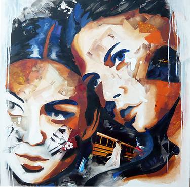 Original Figurative Portrait Collage by Nathalie Lemaitre