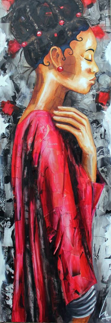 Original Figurative Portrait Collage by Nathalie Lemaitre