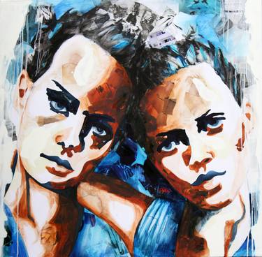 Original Figurative Portrait Collage by Nathalie Lemaitre