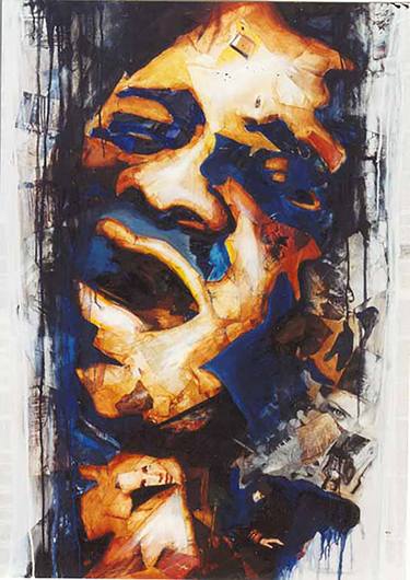 Original Figurative Portrait Collage by Nathalie Lemaitre