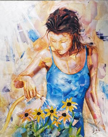 Original Figurative Floral Paintings by Nathalie Lemaitre