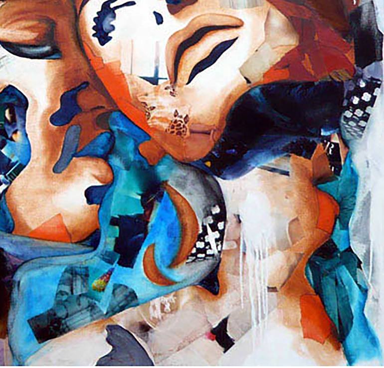 Original Expressionism People Painting by Nathalie Lemaitre