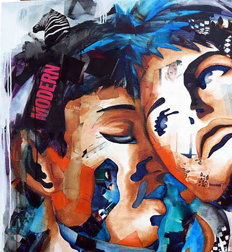 Original Expressionism People Painting by Nathalie Lemaitre