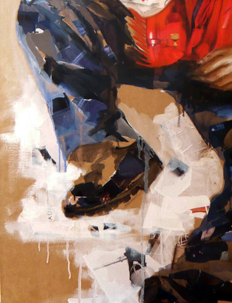Original Expressionism People Painting by Nathalie Lemaitre