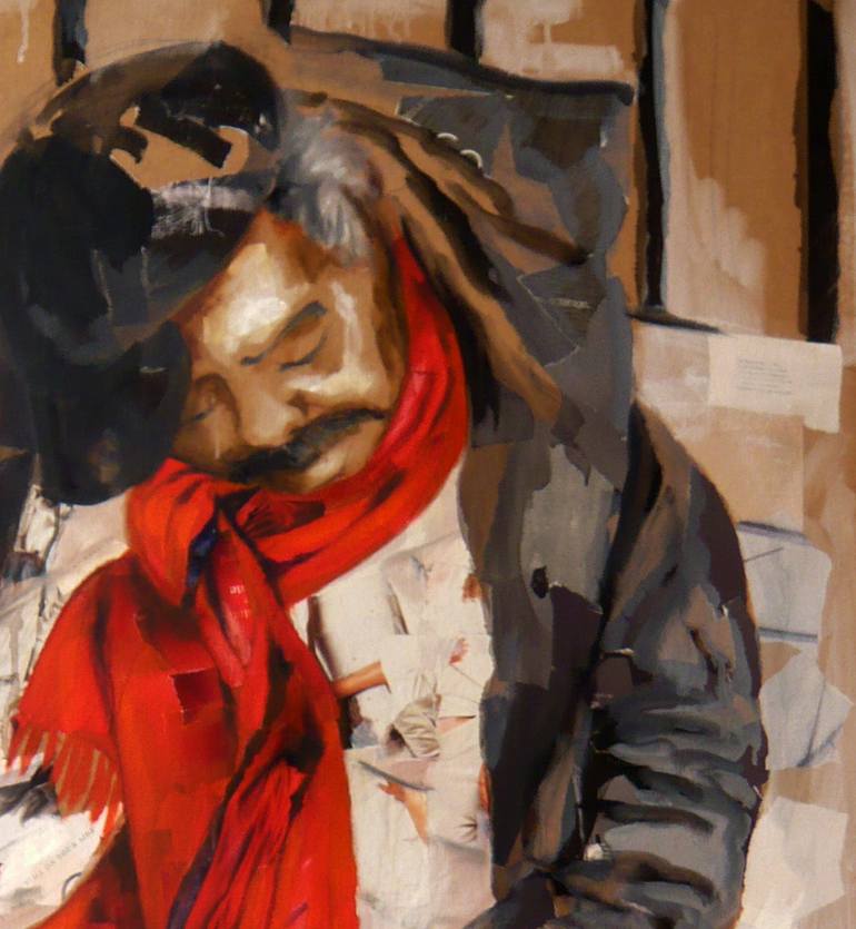 Original Expressionism People Painting by Nathalie Lemaitre