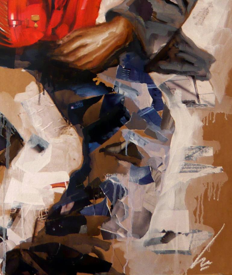 Original Expressionism People Painting by Nathalie Lemaitre