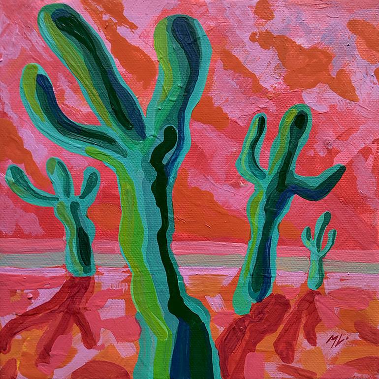 alien cactus Painting by Martina Lapica | Saatchi Art