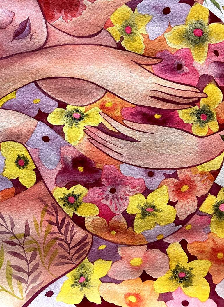 Original Illustration Floral Painting by Ella Jensen