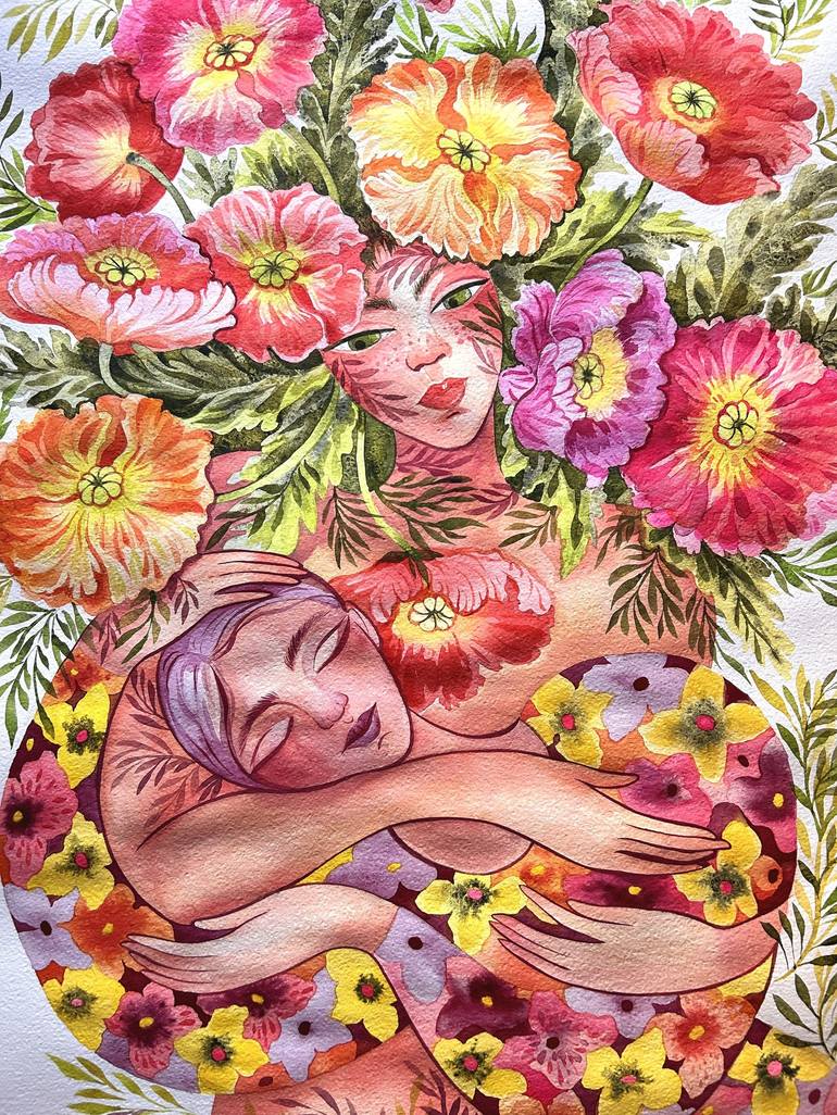 Original Illustration Floral Painting by Ella Jensen