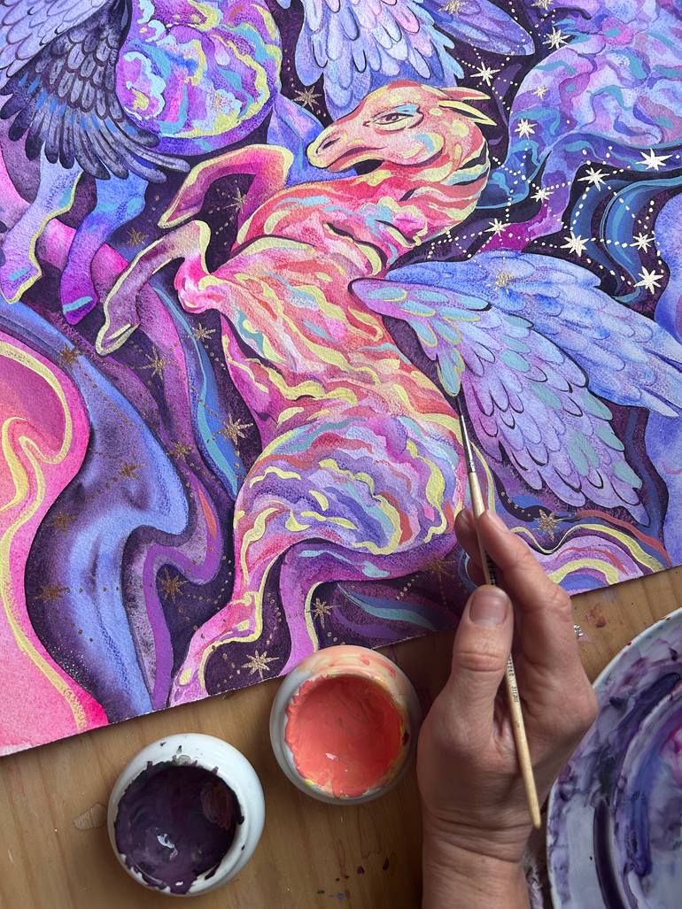 Original Illustration Animal Painting by Ella Jensen