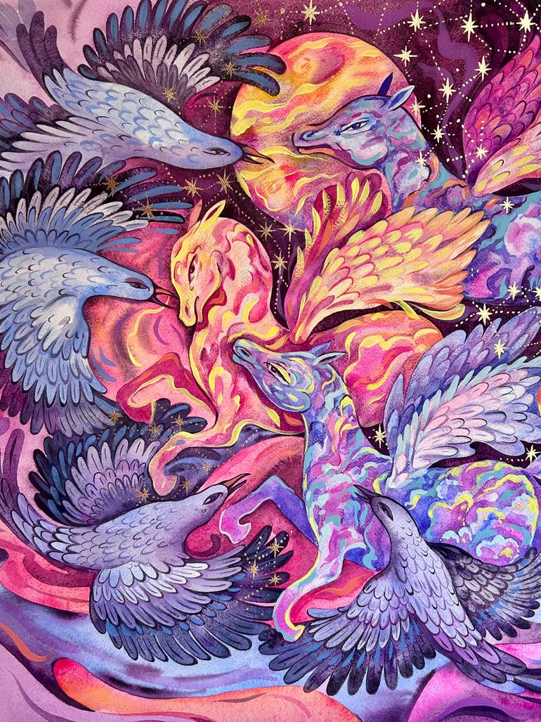 Original Illustration Animal Painting by Ella Jensen