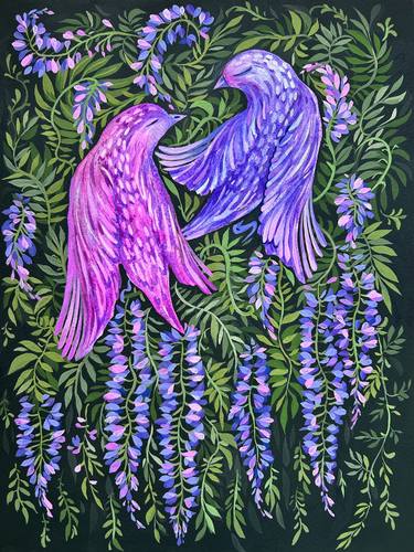 Original Surrealism Botanic Painting by Ella Jensen