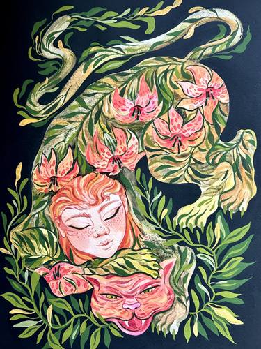Original Illustration Animal Painting by Ella Jensen