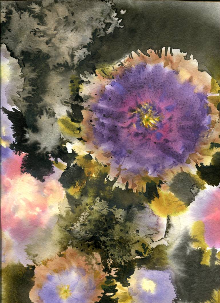 Original Abstract Floral Painting by Sofija Maliukova