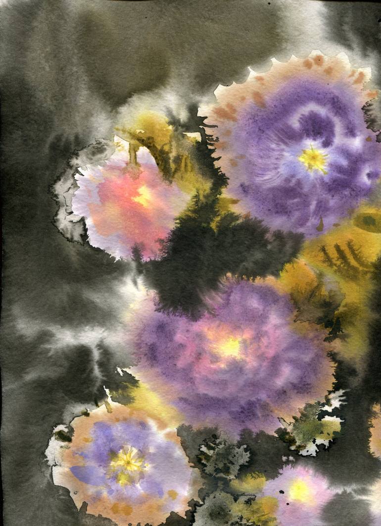 Original Abstract Floral Painting by Sofija Maliukova