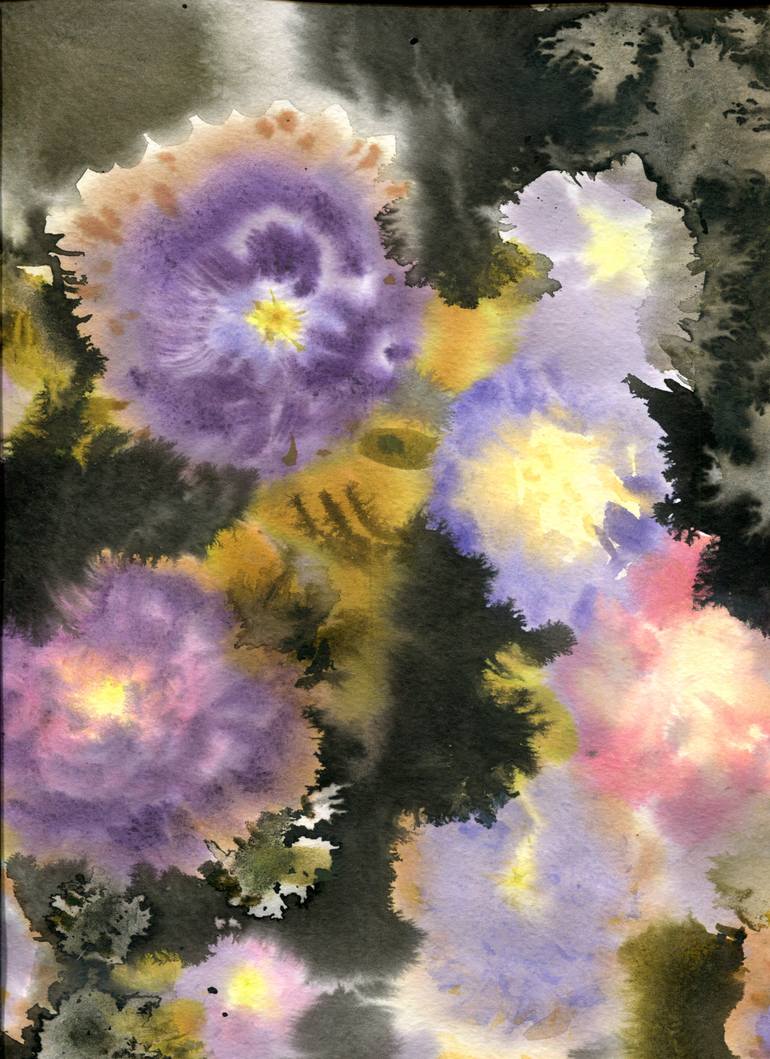 Original Abstract Floral Painting by Sofija Maliukova