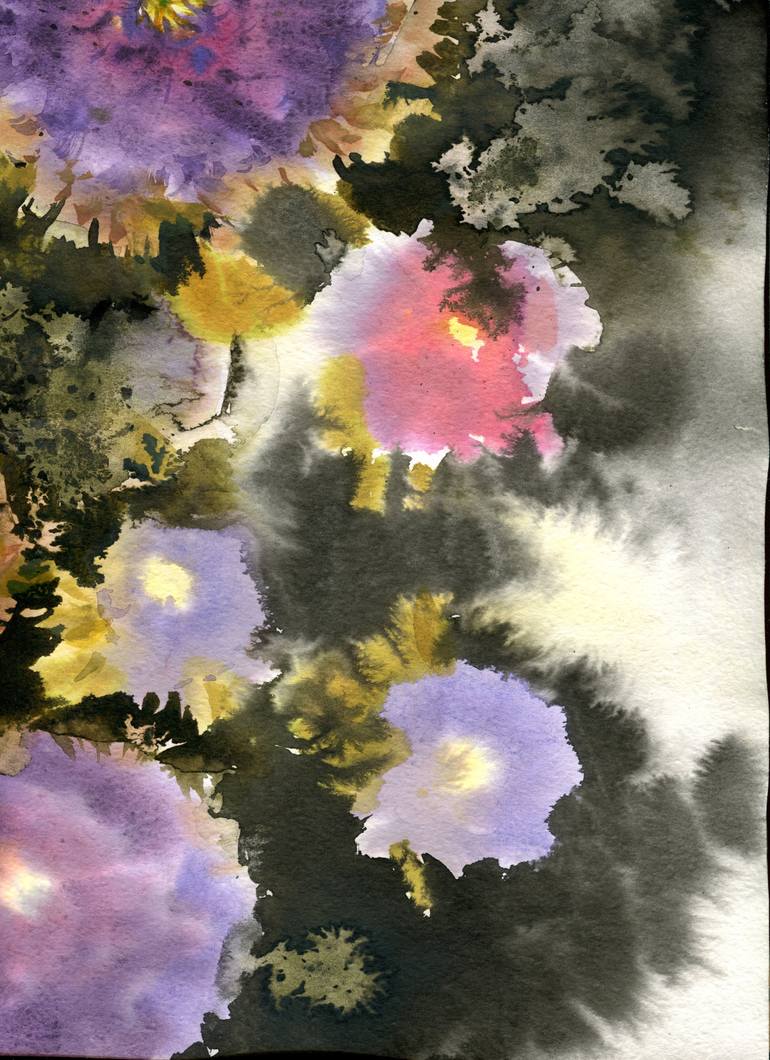 Original Abstract Floral Painting by Sofija Maliukova