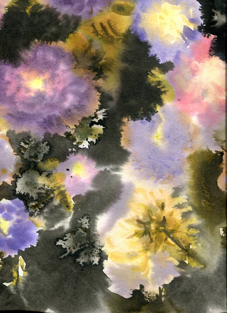 Original Abstract Floral Painting by Sofija Maliukova