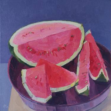 Pink watermelon - oil on canvas thumb