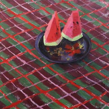 2 watermelon slices - oil on canvas thumb