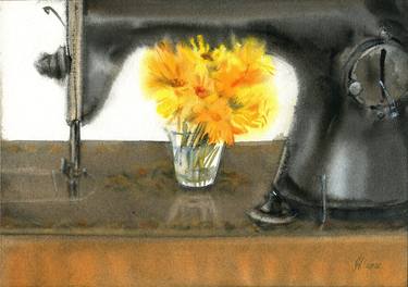 Marigolds in sewing 2 - watercolor thumb