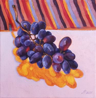 Bunch of grapes - oil on canvas thumb