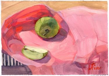 Pink still life - acrylic on paper thumb