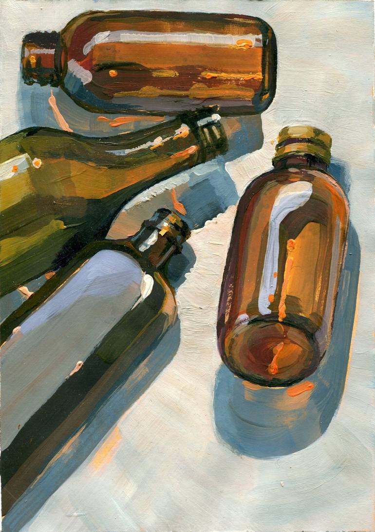 Painted Glass Bottles