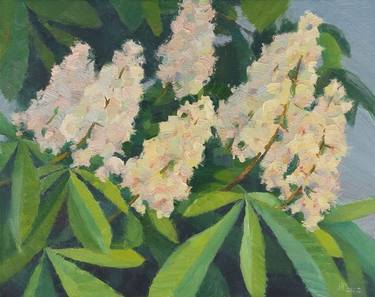 Blooming chestnut - oil on canvas thumb