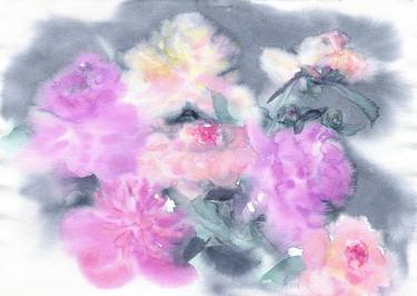 Peony marshmallows - watercolor thumb