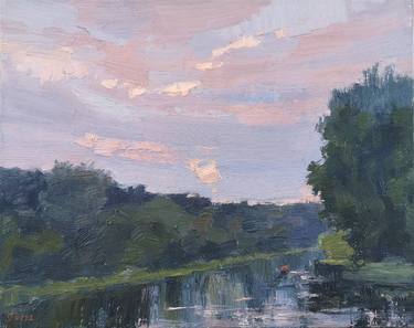 Dark August evening - oil on canvas thumb