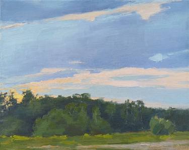 Yellow August evening - oil on canvas thumb