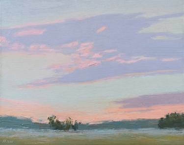 August foggy evening - oil on canvas thumb