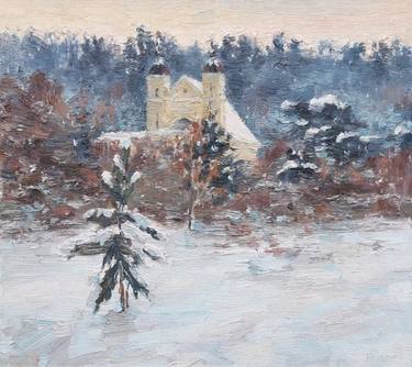 Winter twilight is coming soon - oil on canvas thumb