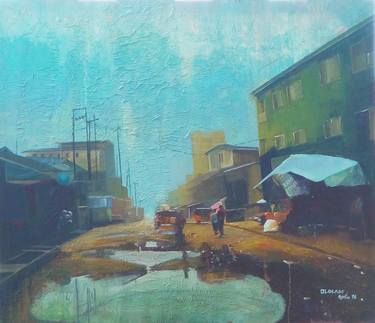 Original Impressionism Landscape Paintings by OLOLADE AJALA