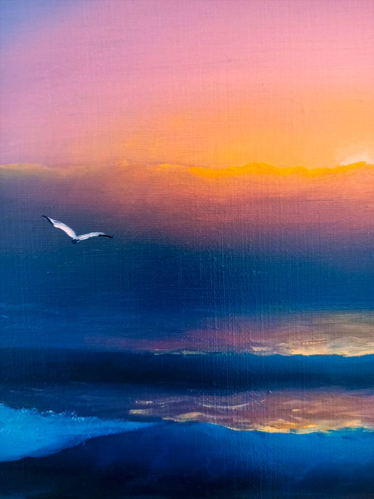 Original Minimalism Seascape Painting by Карина Ложкина