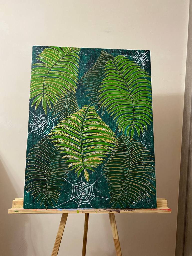 Original Art Deco Garden Painting by Nikki Loung