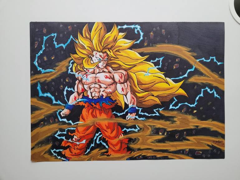Goku ssj god - #goku #art #drawing #drawinganime #painting