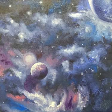 Original Impressionism Outer Space Paintings by Olha Karavayeva