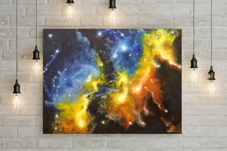 Original Impressionism Outer Space Painting by Olha Karavayeva