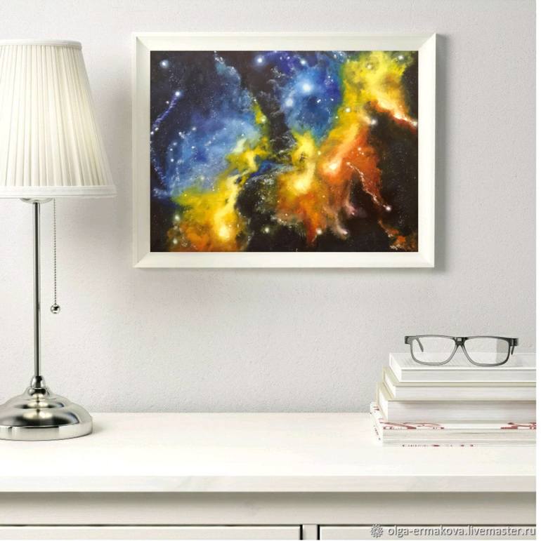 Original Impressionism Outer Space Painting by Olha Karavayeva