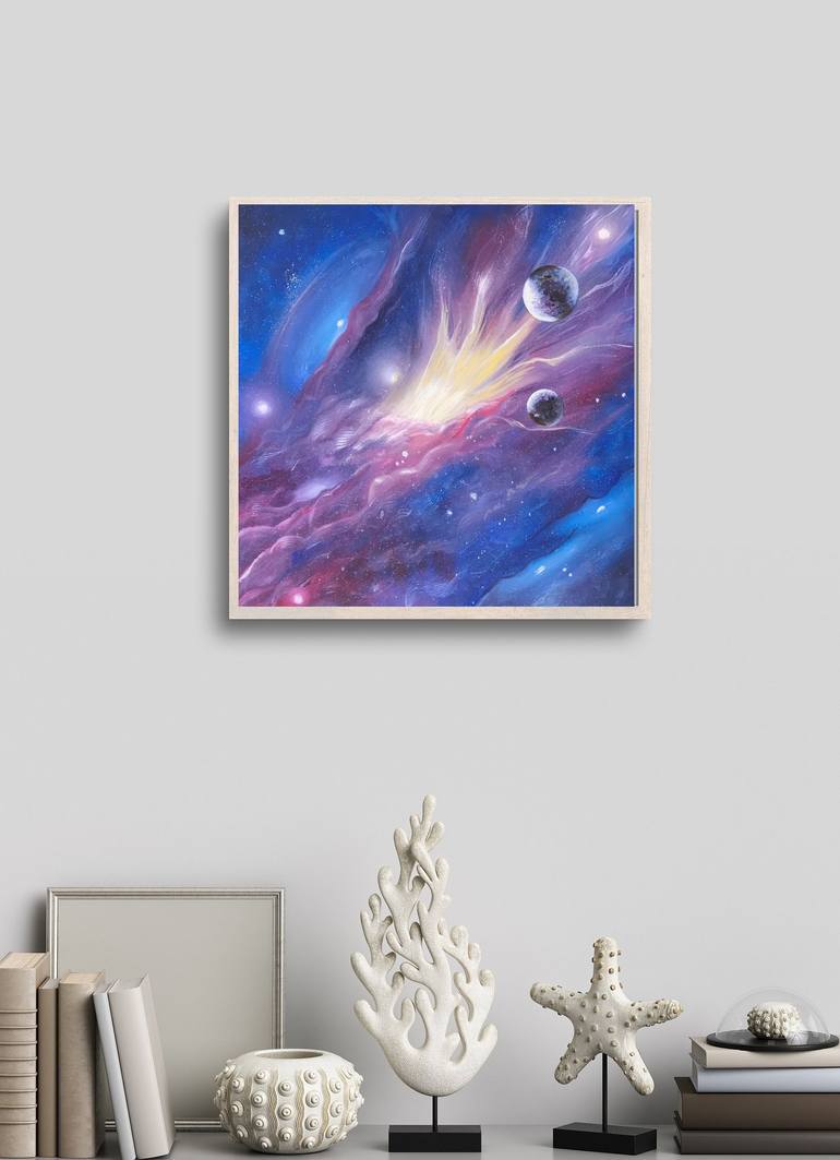 Original Abstract Expressionism Outer Space Painting by Olha Karavayeva