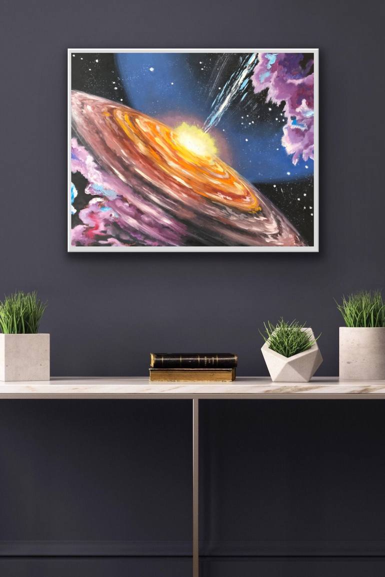 Original Abstract Expressionism Outer Space Painting by Olha Karavayeva